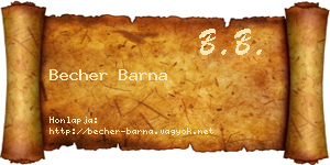 Becher Barna névjegykártya